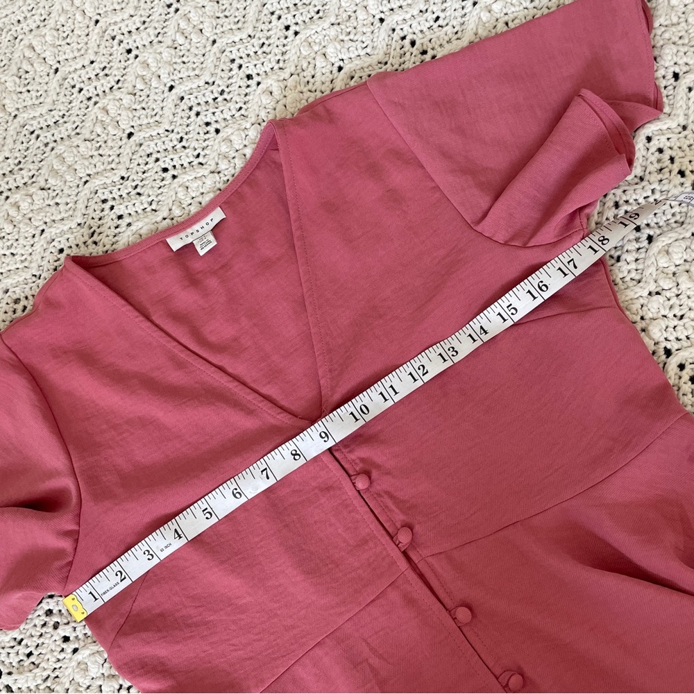 Topshop Peplum Button Down Flutter Short Sleeve B… - image 4